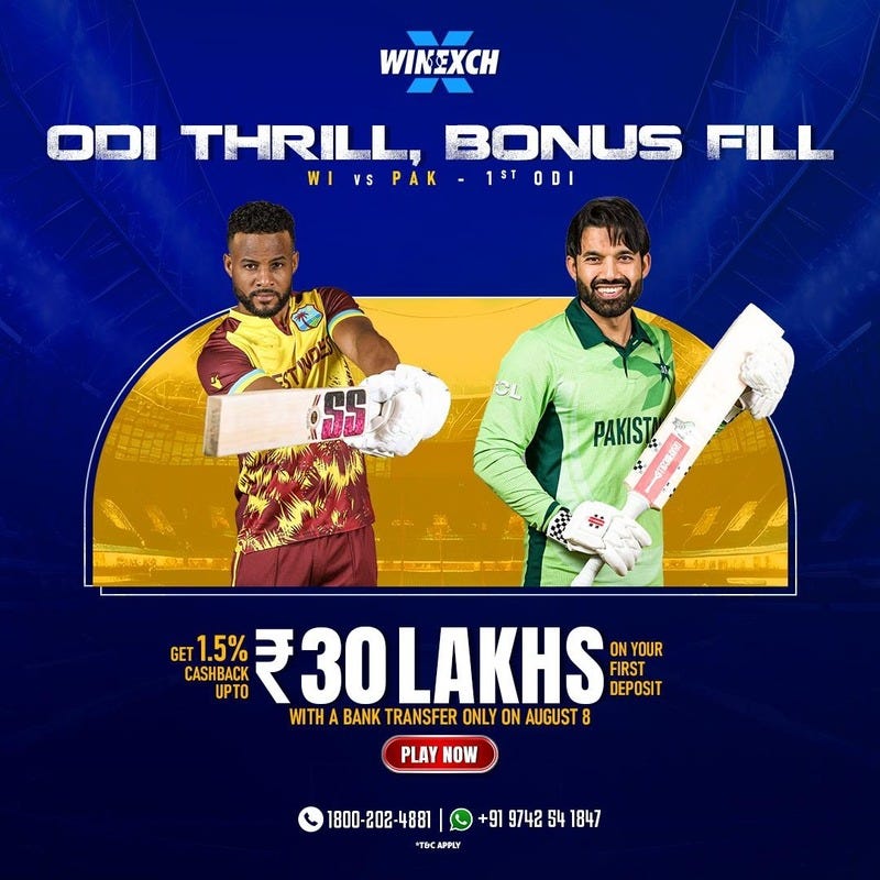 WI vs PAK Today — Winexch Inplay Team Dynamics