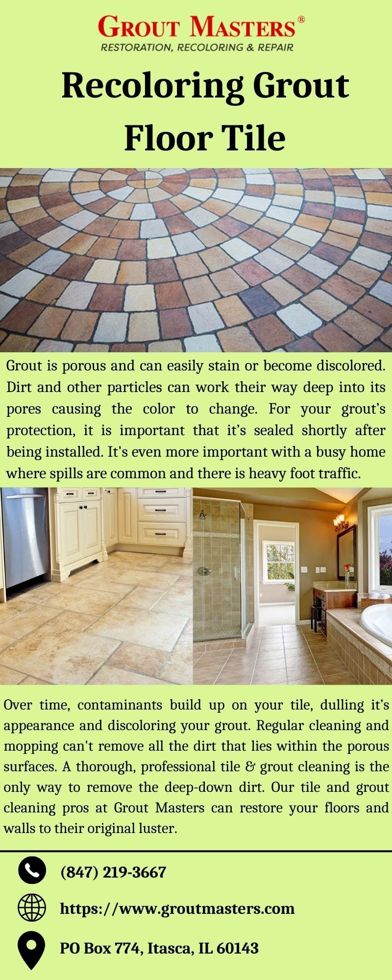 Best Recoloring Grout Floor Tile Service in Itasca Grout Masters Medium