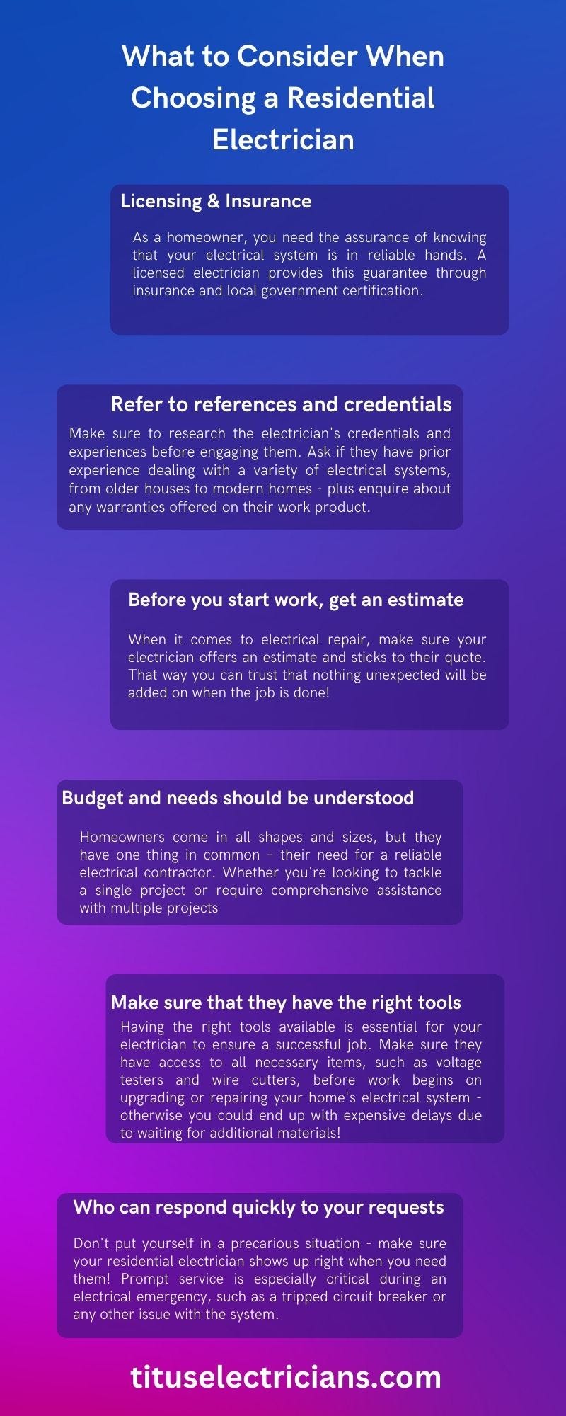 What to Consider When Choosing a Residential Electrician - Titus ...