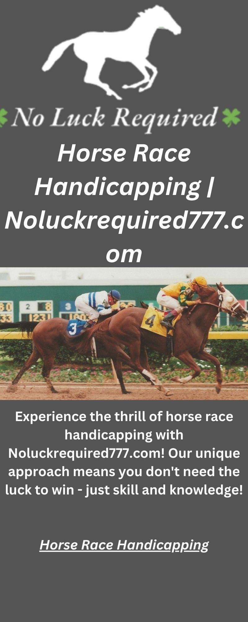 Horse Race Handicapping noluckrequired777
