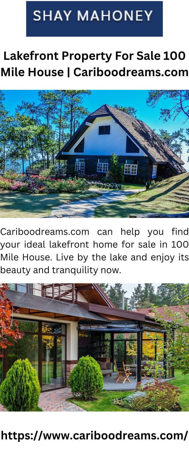Lakefront Property For Sale 100 Mile House Shay
