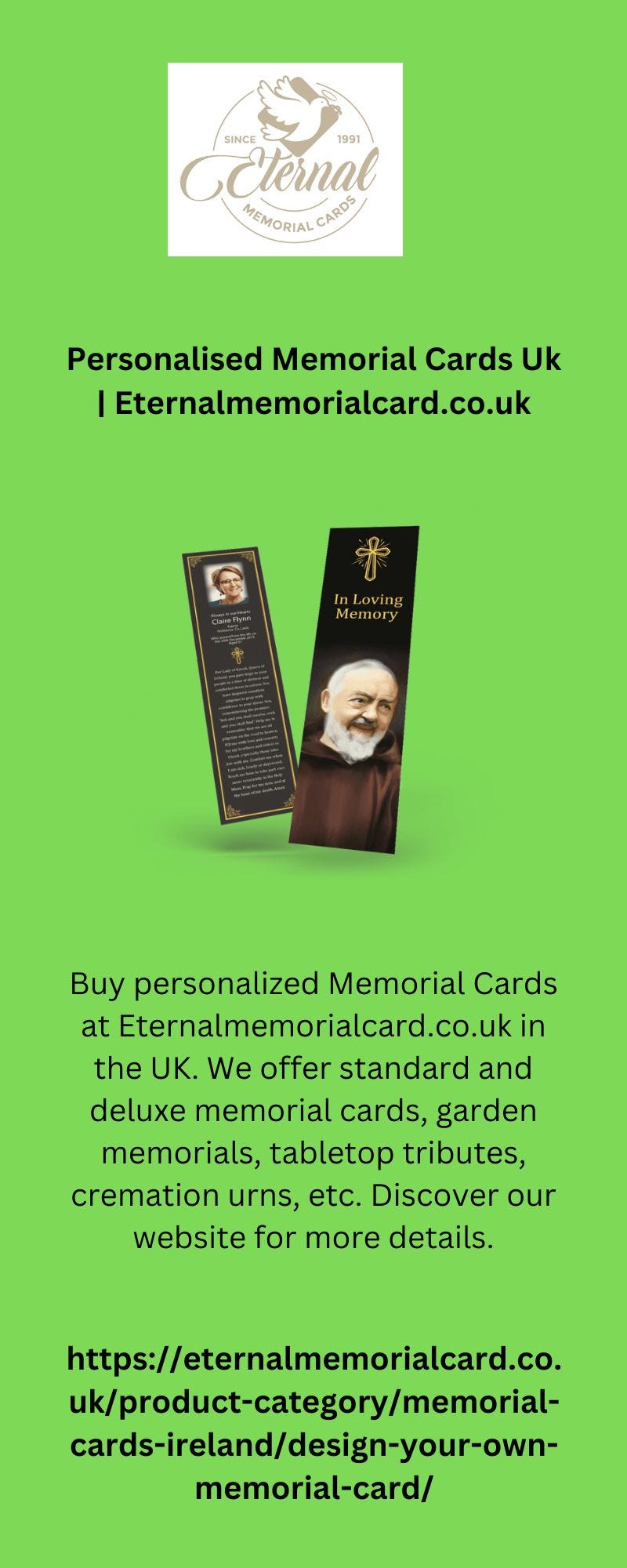 Personalised Memorial Cards Uk Eternalmemorialcard.co.uk