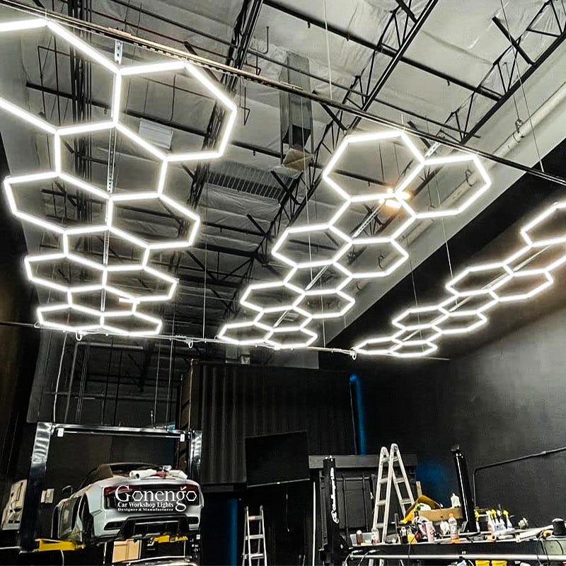Check out our incredible hexagon light in your garage. Gonengo LED