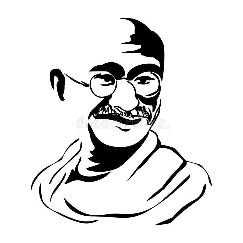 Continuous one line drawing of mahatma gandhi Vector Image