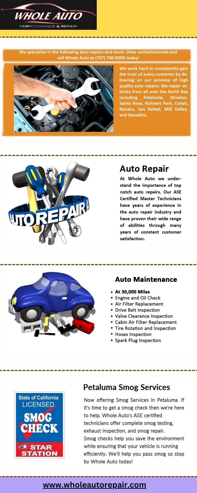 Whole Auto Performance & Repair — Oil Change Petaluma Whole Auto