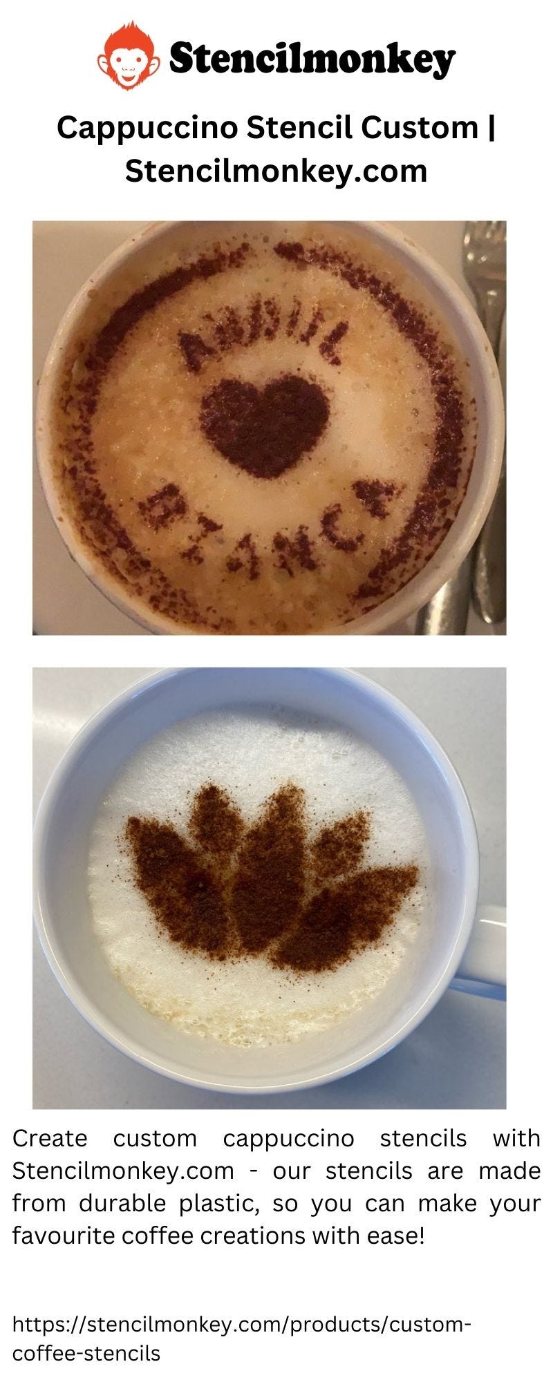 Cappuccino Stencil Custom stencilmonkey Medium