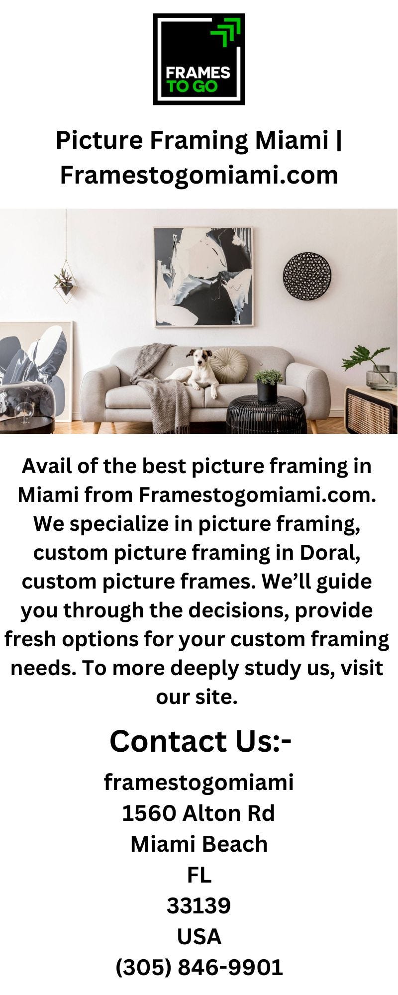 Picture Framing Miami Zanegreen Medium