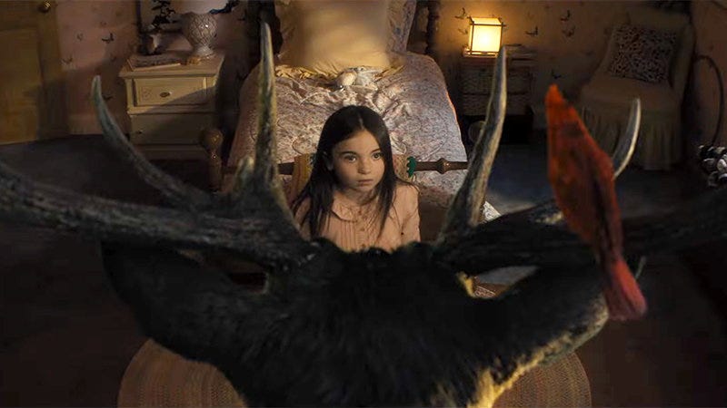 Evocative fairy-tale imagery grounds the high-concept story a fantastical aethestic deeply rooted in oral tradition. Note Spileberg’s iconic use of silhouette and fractured light to forecast emotional transformation. (Credit: Universal Pictures)