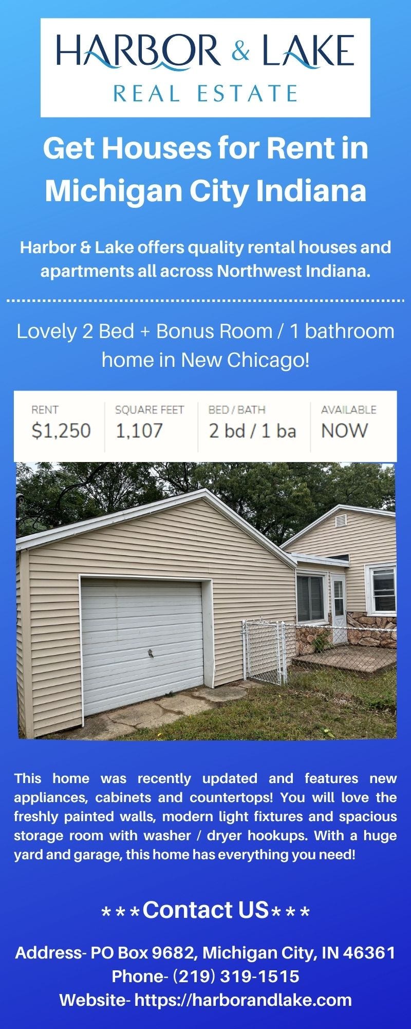 Get Houses for Rent in Michigan City in Indiana — Harbor & Lake
