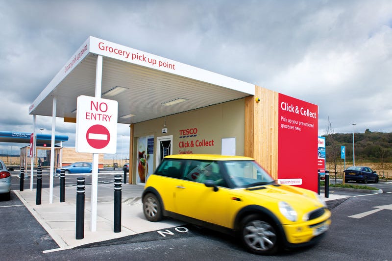 Asda click & collect drive in point for 'click online collect here