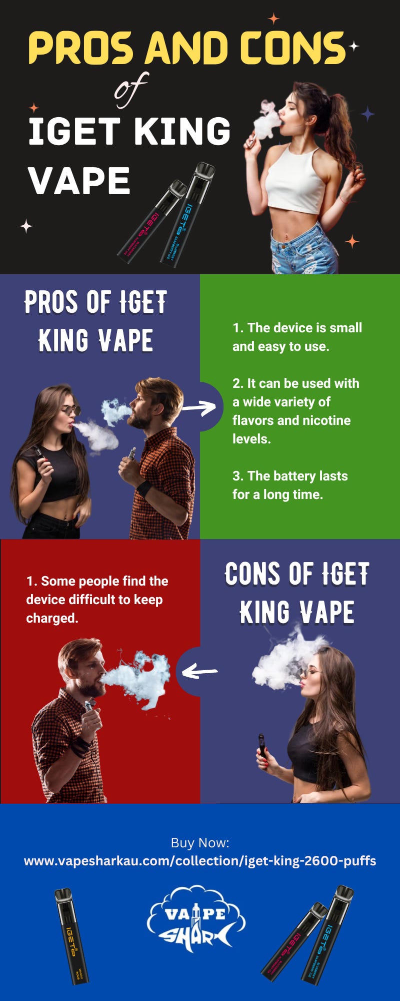 Pros and Cons of IGET King Vape [Infographic] by Vape Shark Jun, 2023 Medium