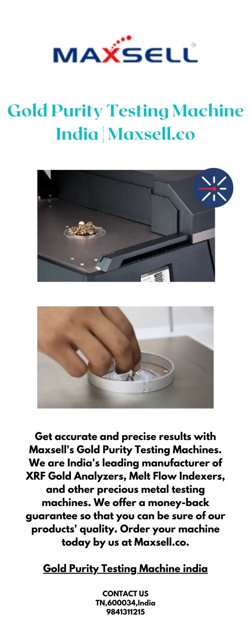 Gold Purity Testing Machine India Maxsell.co Arihant Maxsell