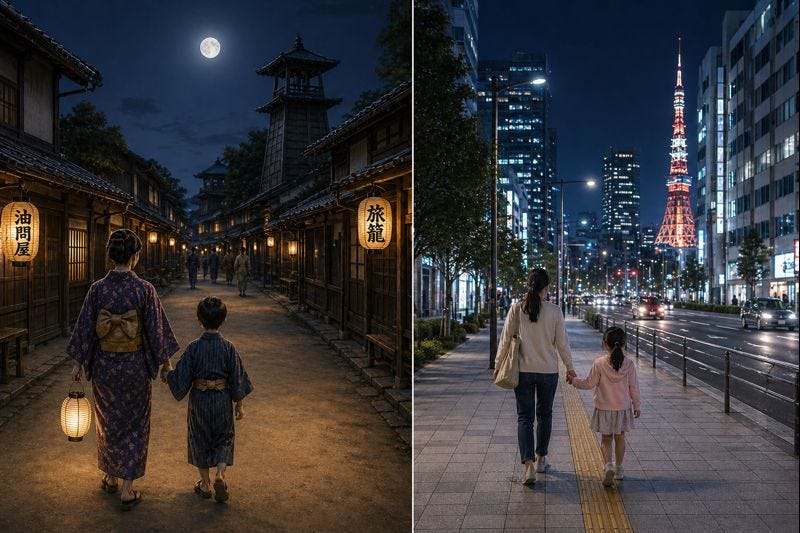 Why Japan Feels Safe — From Edo Nights to Modern Tokyo