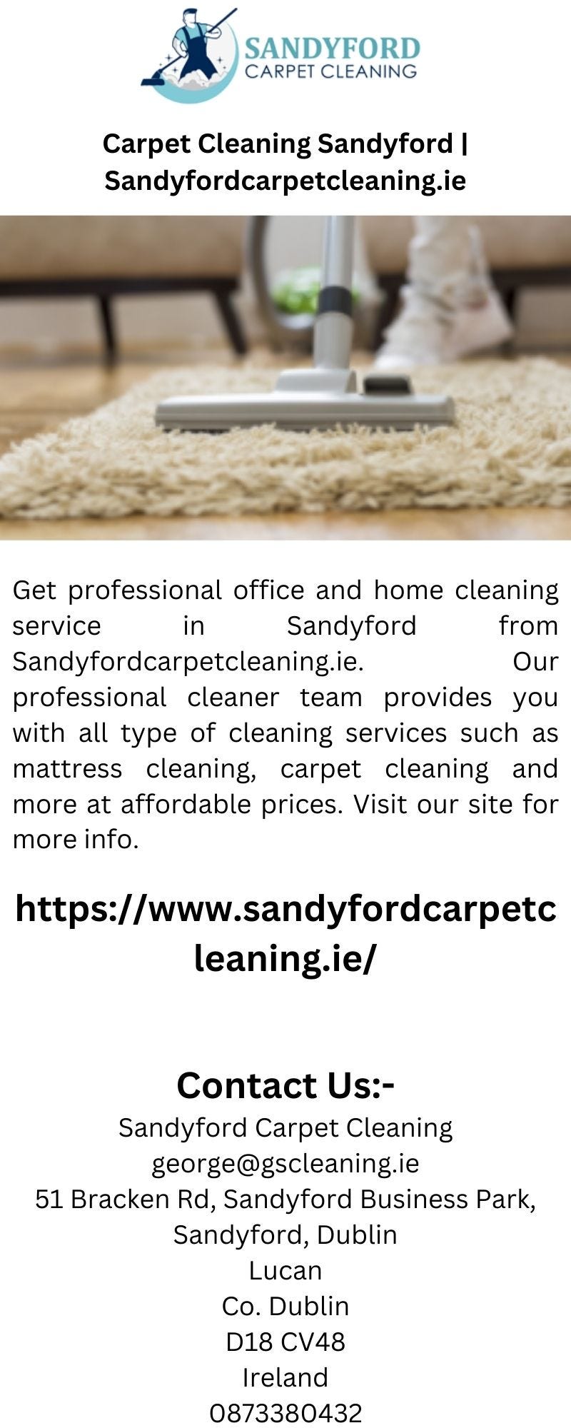 Carpet Cleaning Sandyford Sandyfordcarpetcleaning.ie Sandy Ford