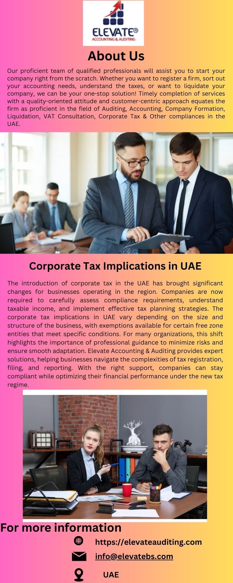 Corporate Tax Implications in UAE | Elevate Accounting & Auditing