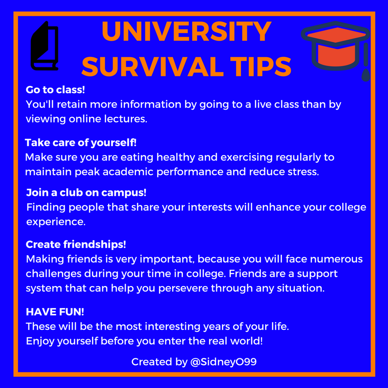 5 University Survival Tips. I created this infographic through… | by Sid |  Medium