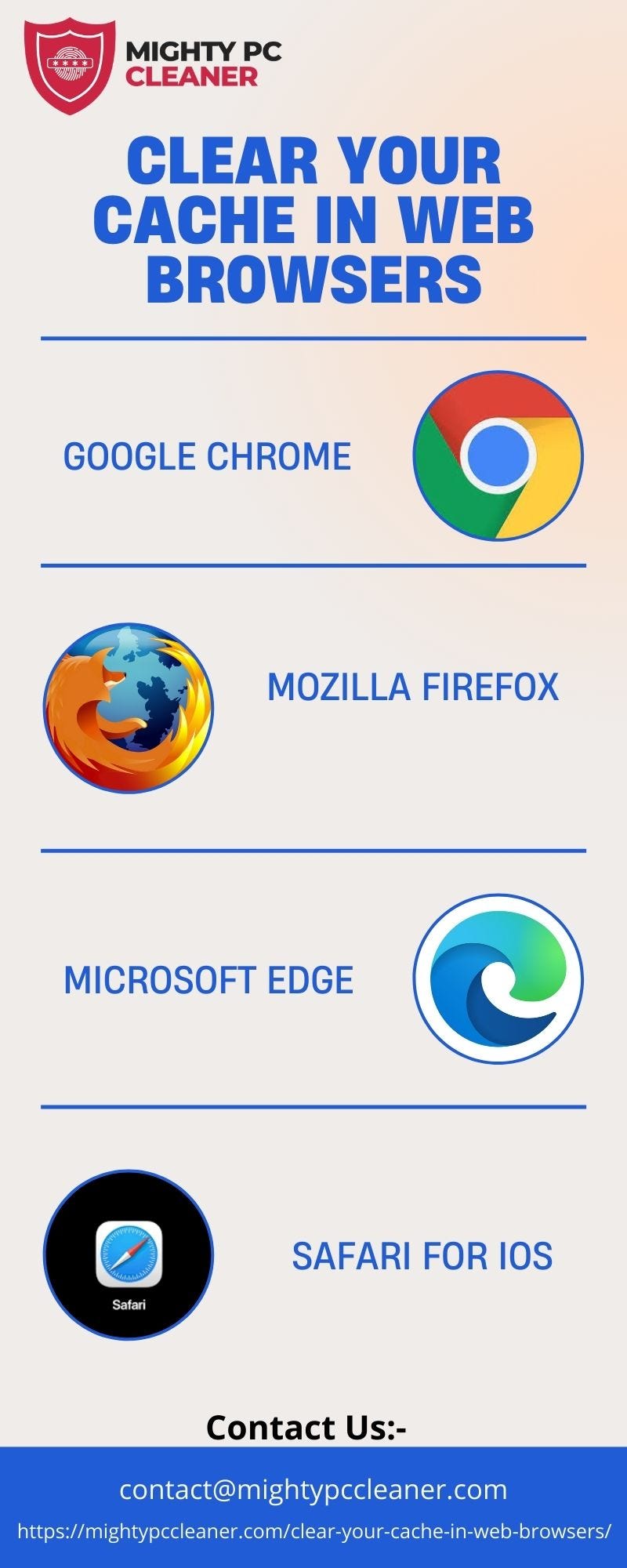 Clear Your Cache In Web Browsers - Mighty PC Cleaner - Medium