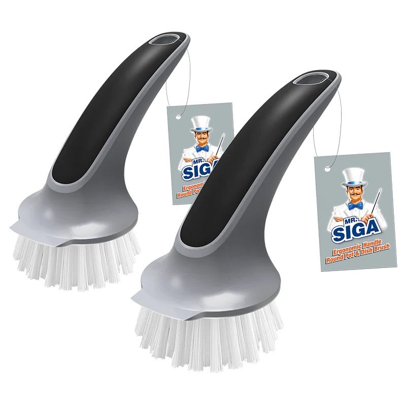 MR.SIGA Pot and Pan Cleaning Brush, Dish Brush for Kitchen, by Mr.Siga
