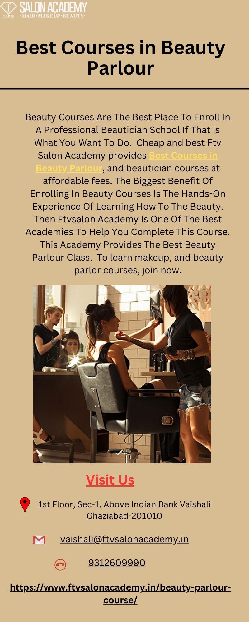 Best Courses in Beauty Parlour ftvsalon academy Medium
