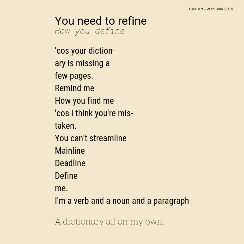 Poetry: How You Define. ‘You need to refine / how you define…’ | by Cee ...