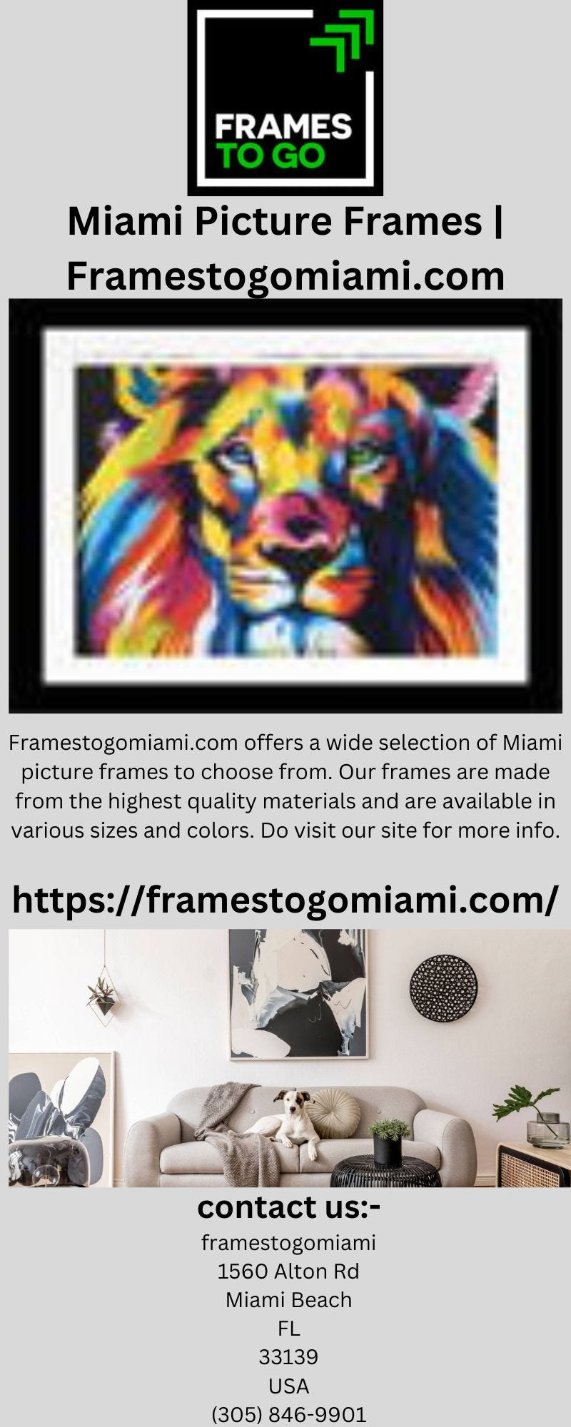 Miami Picture Frames Zanegreen Medium