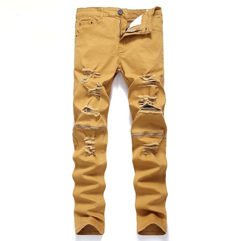High-Waisted Ripped Skinny Jeans main image 0