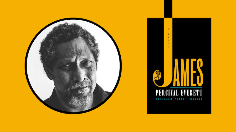 Percival Everett and the cover of “James” / Penguin Random House