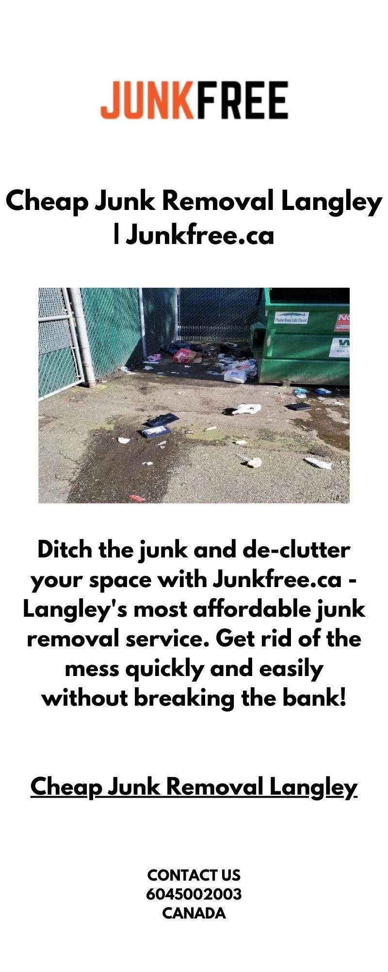 Cheap Junk Removal LangleyCheap Junk Removal Langley Junkfree.ca junkfree Medium