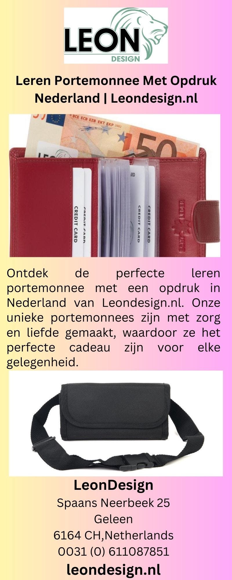 Leren Portemonnee Met Opdruk Nederland | Leondesign.nl - Design Leon -  Medium