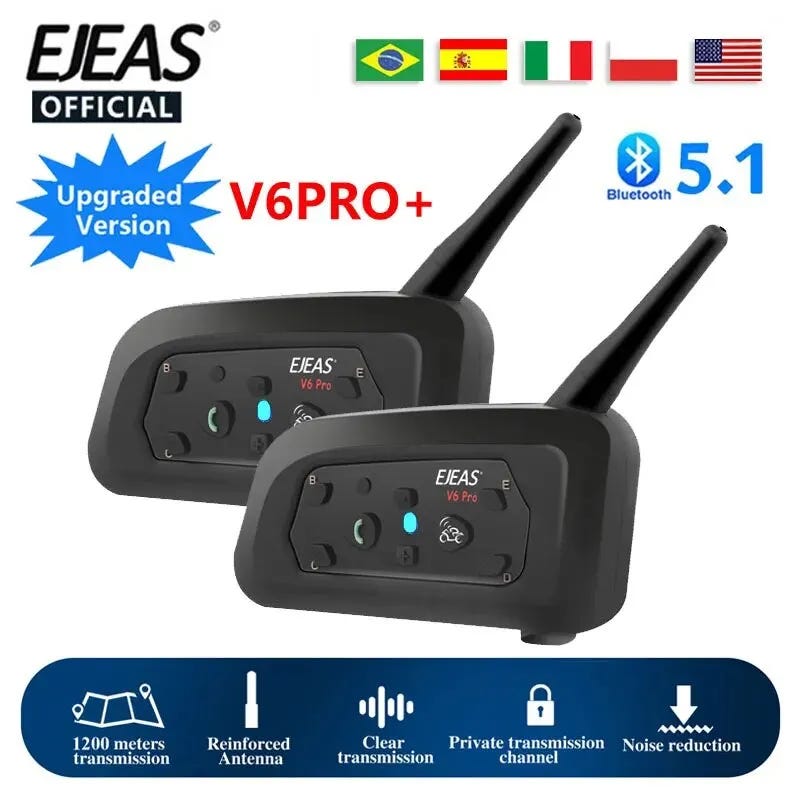 Stay Connected on the Road EJEAS V6 PRO+ Bluetooth Helmet