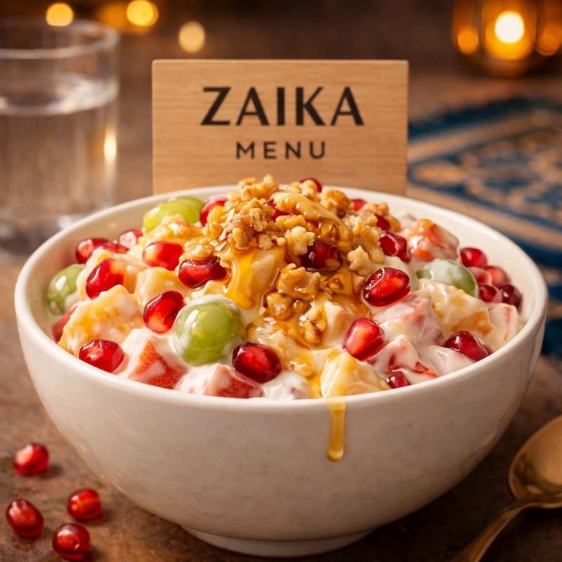 Smart Ramadan 2026: The Velvet Glow Preparation vs. Final Texture! 🍎✨ Discover the Zaika Menu secret that prevents fruits from turning brown without using refined sugar. Healthy, creamy, and 100% gourmet. Full technique in the story below! 👇 #ZaikaMenu