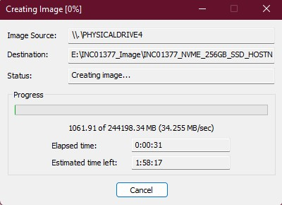 How to create a forensic image of a physical hard drive using FTK