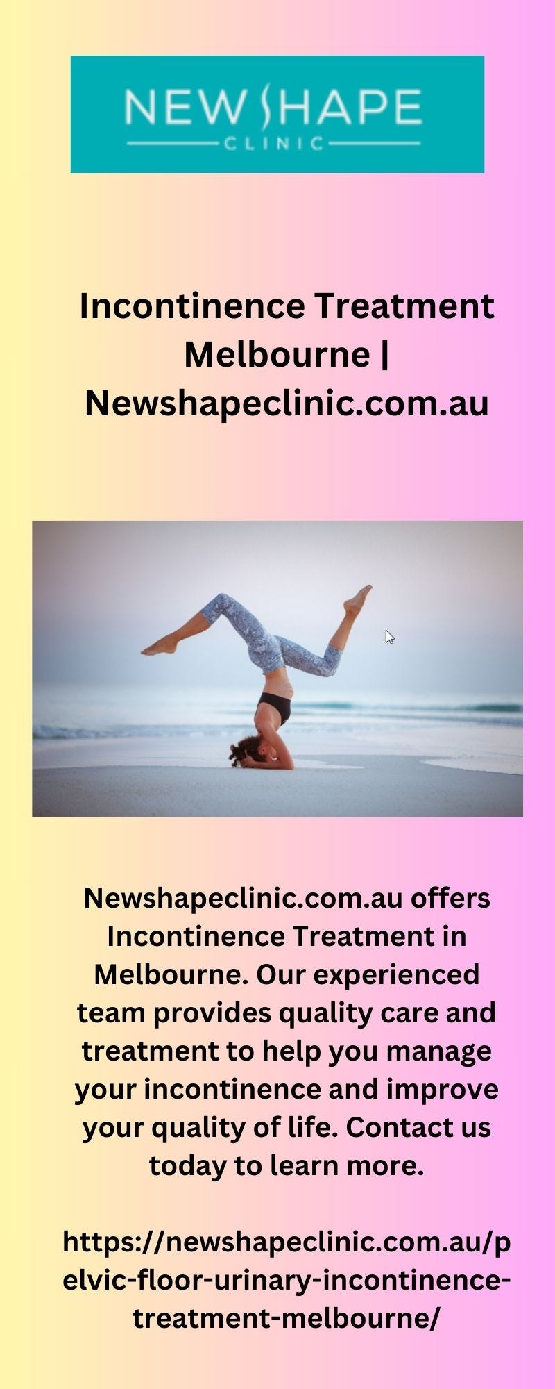 Incontinence Treatment Melbourne Newshape