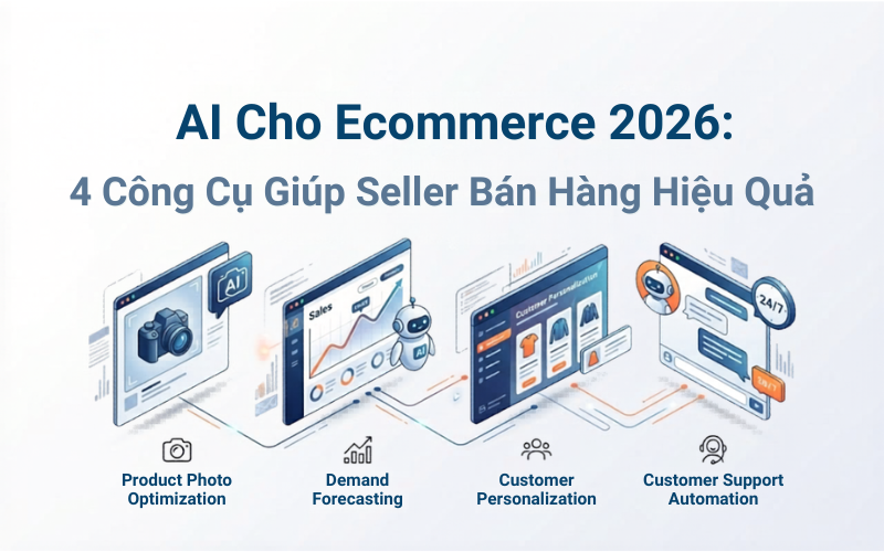 AI Cho Ecommerce 2026: 4 Công Cụ Giúp Seller Bán Hàng Hiệu Quả Hơn
