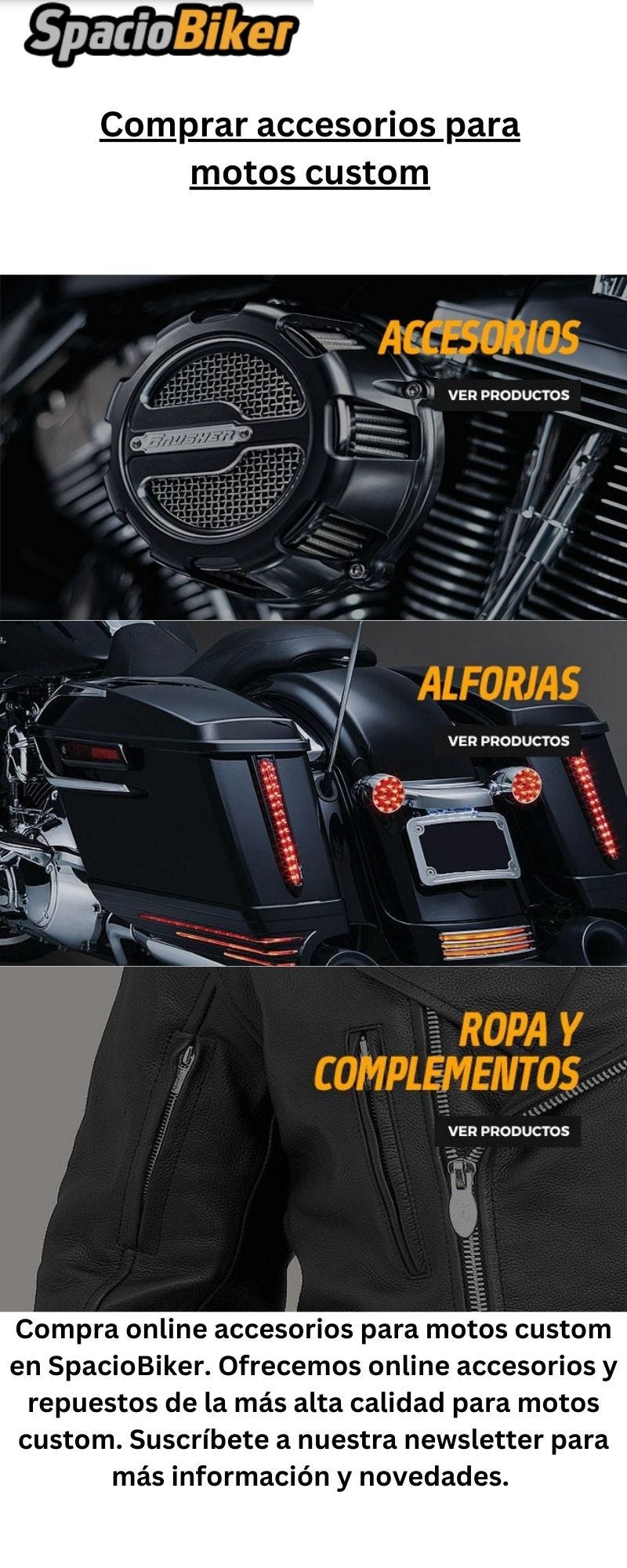 Comprar accesorios para motos custom SpacioBiker Medium