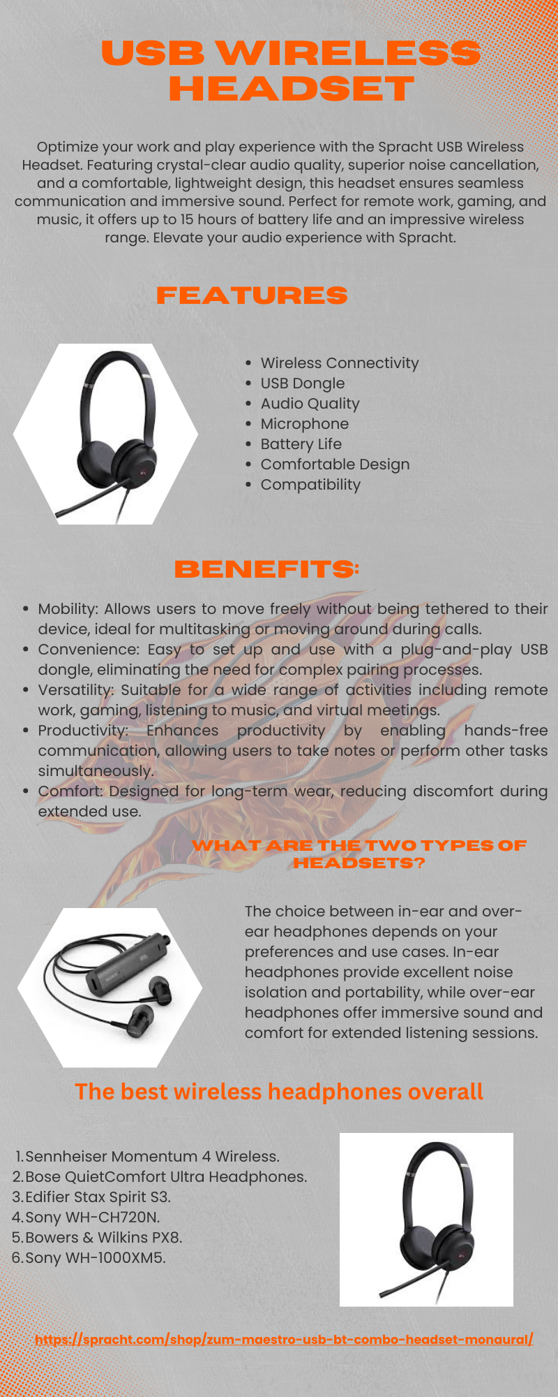 USB Wireless Headset Spracht Medium