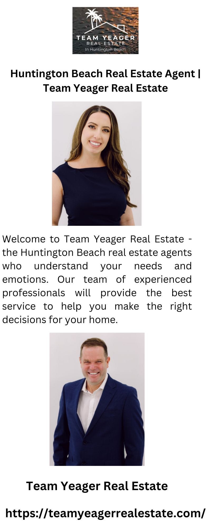 Huntington Beach Real Estate Agent Team Yeager Real Estate