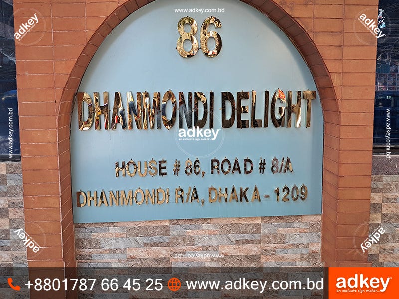 SS Golden and Silver Color Letter Signage BD Price by LED Display