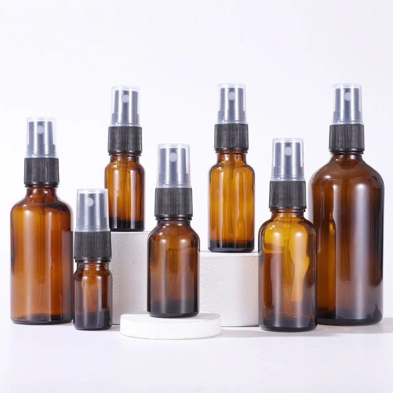 Brown Hydrosol Spray Bottles for Modern Skincare Brands