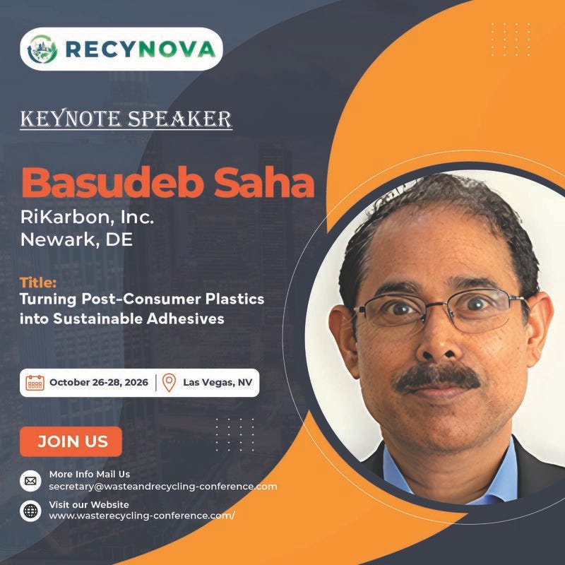Transforming Plastic Waste into High-Value Solutions: Prof. Basudeb Saha to Join RECYNOVA-2026