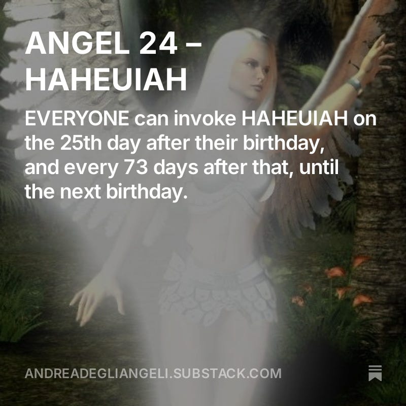 ANGEL 24 — HAHEUIAH. EVERYONE can invoke HAHEUIAH on the… | by Andrea ...