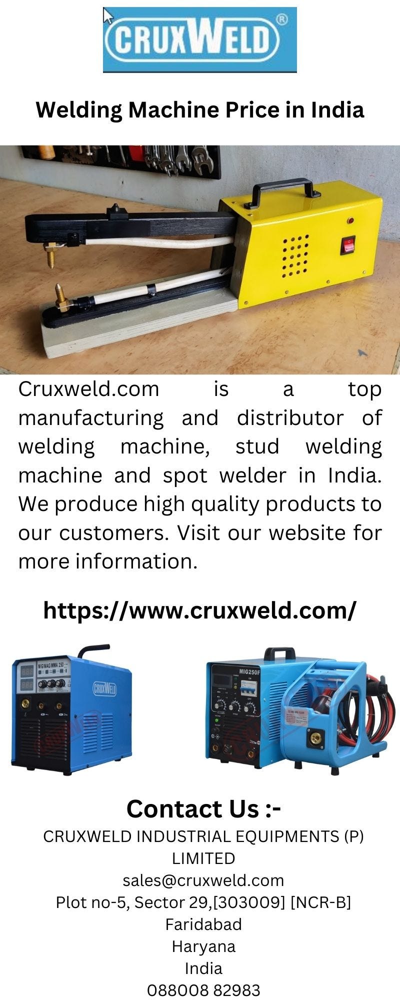 Welding Machine Price in India - Cruxweld - Medium