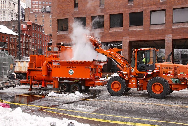 When Mother Nature Sends a Blizzard, We Melt Snow in a Giant Hot Tub