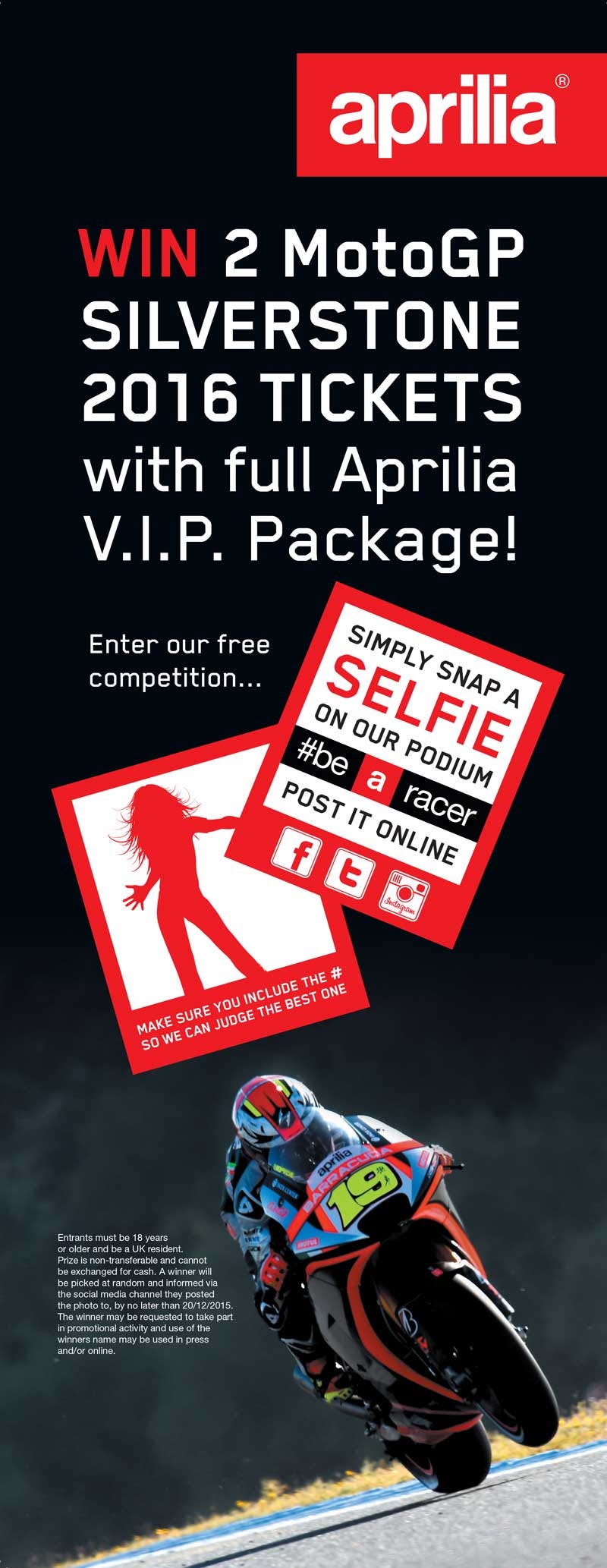 Win Aprilia MotoGP VIP Hospitality for two at Motorcycle Live by Robinsons Foundry Medium