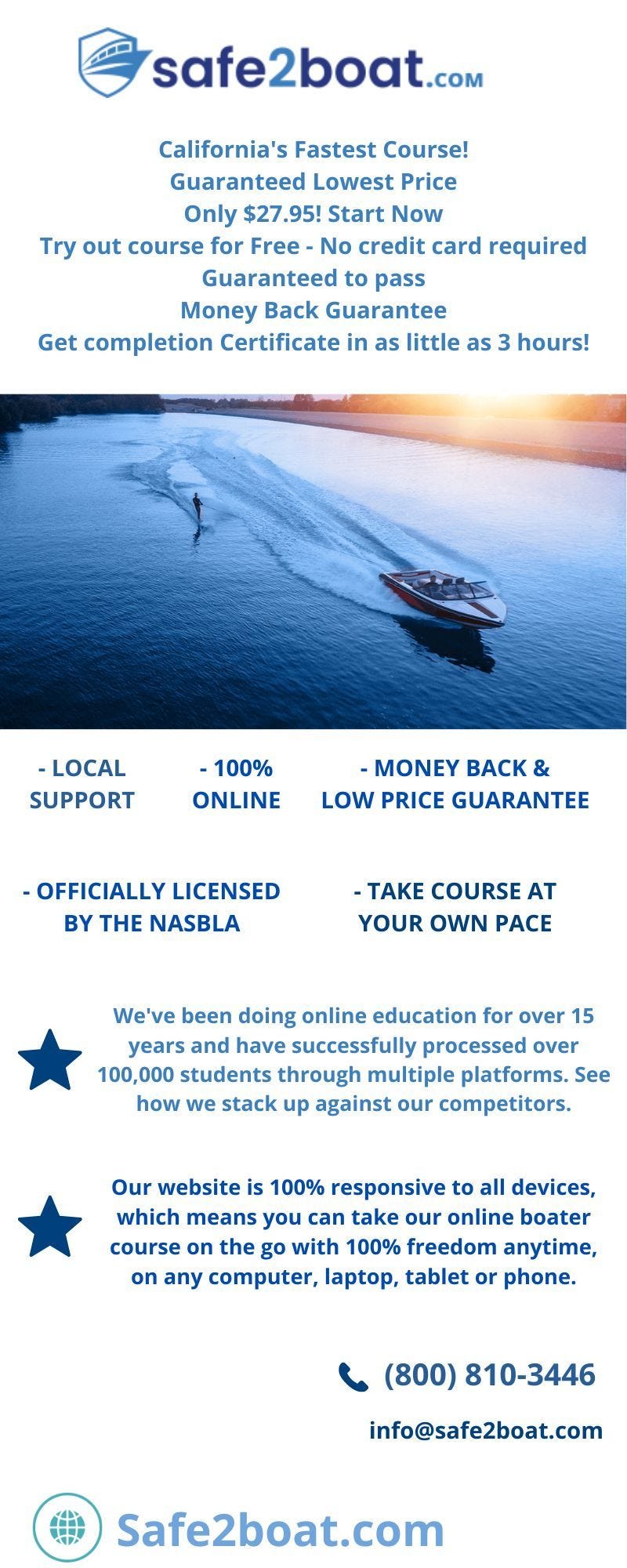 Certified Boating Safety Course California safe2boat