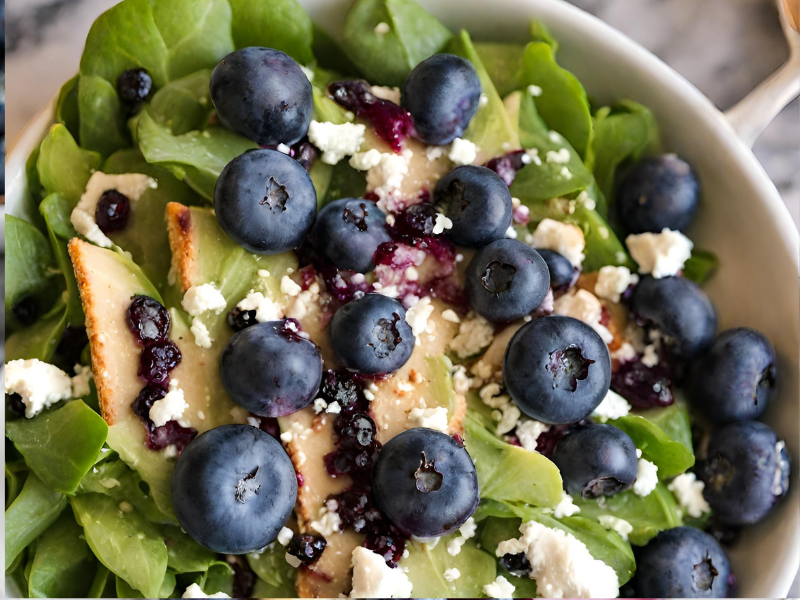 Blueberry Goat Cheese Salad Day 12 of 30 Days of Plantbased recipes