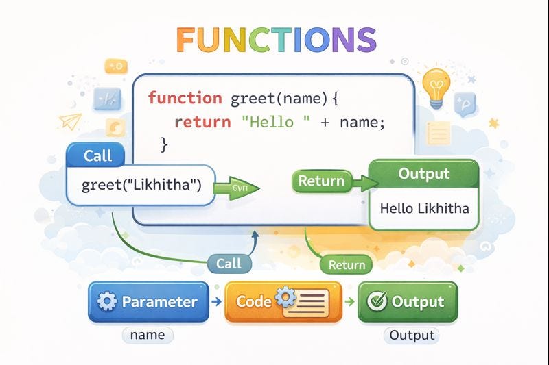 30 Days of JavaScript — Day 5. Functions, Parameters, Return & Arrow ...