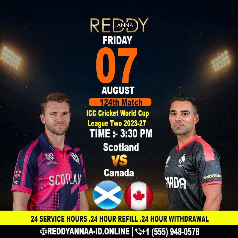 Reddy Anna ID — Scotland vs Canada Live Score & Ball-by-Ball Commentary 2026