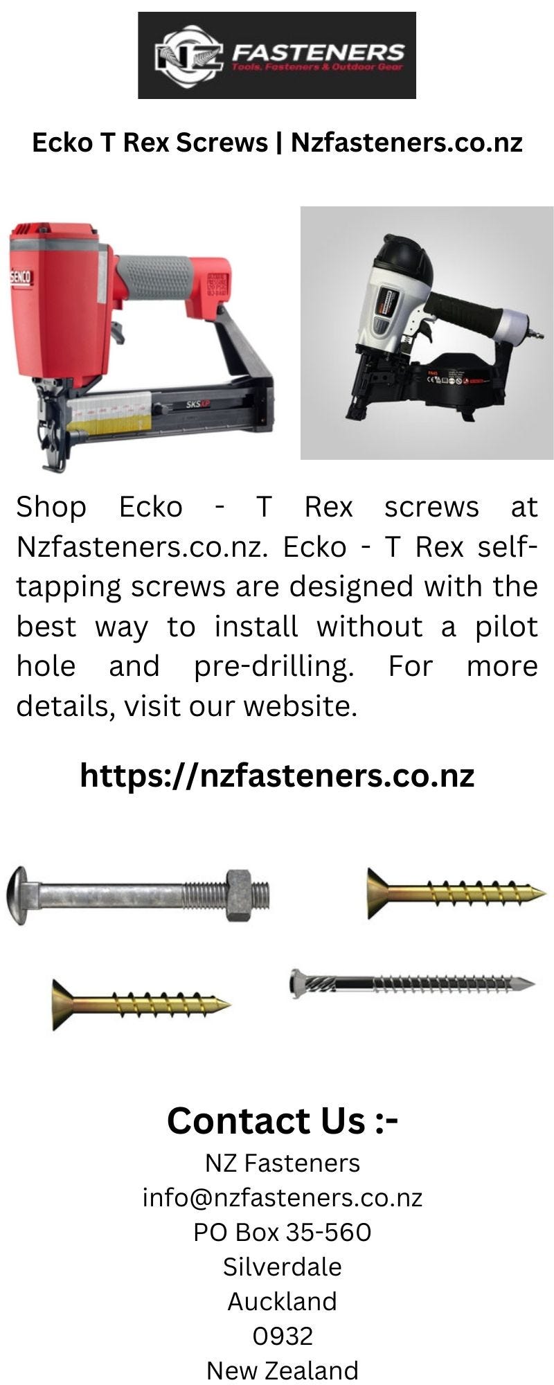 Ecko T Rex Screws Nzfasteners.co.nz Nzfasteners Medium