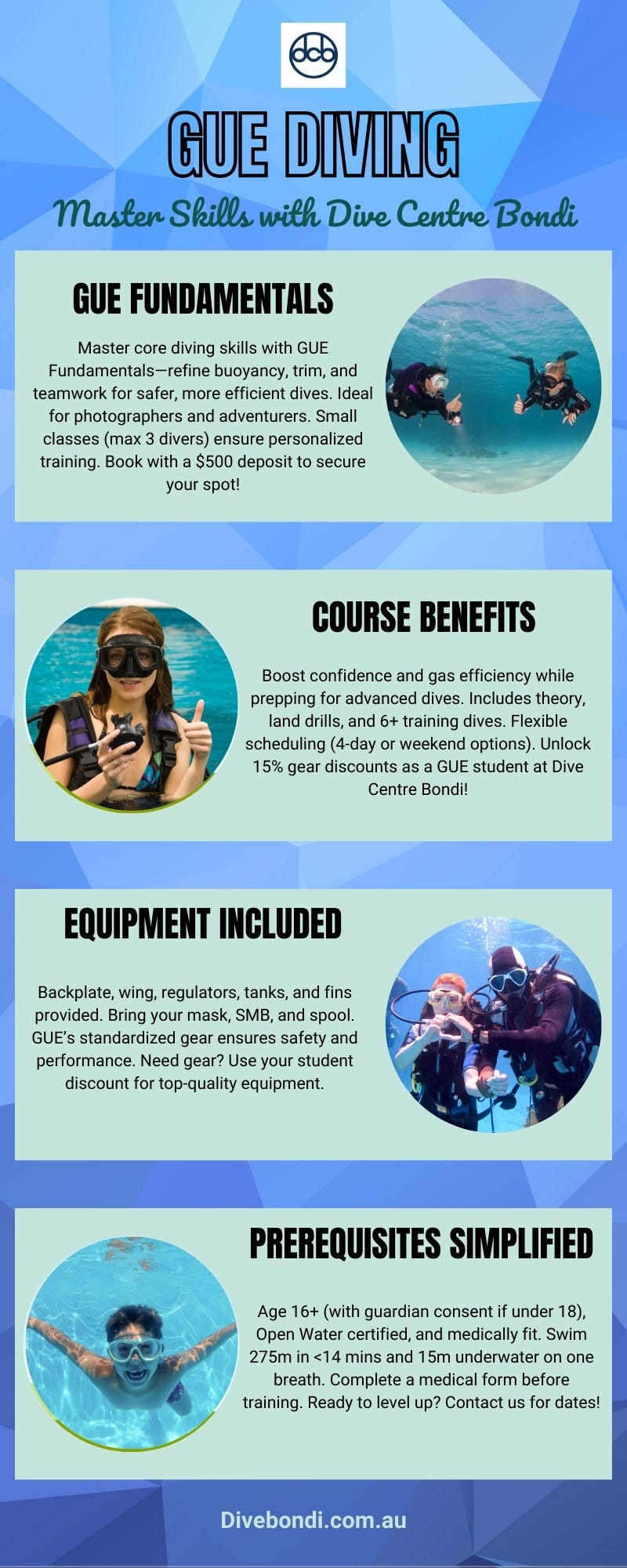 GUE Diving: Master Skills with Dive Centre Bondi